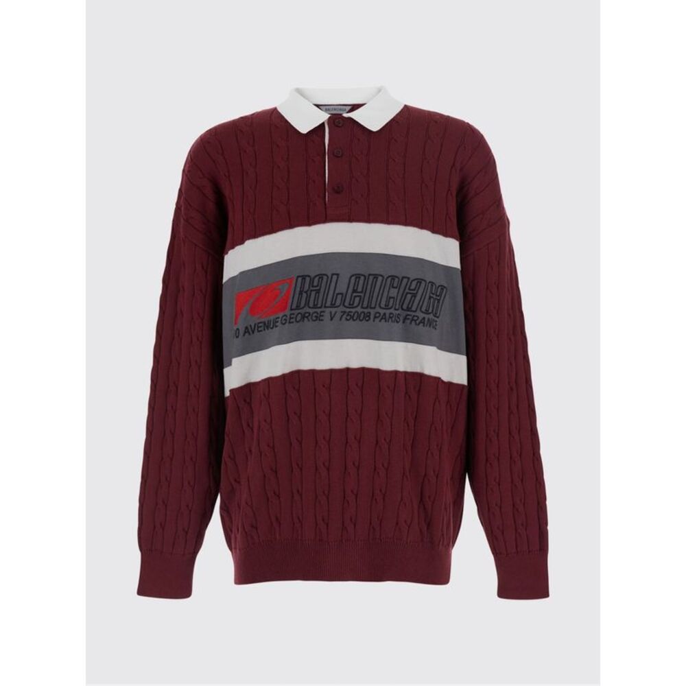 Balenciaga Polo Shirt Men Burgundy